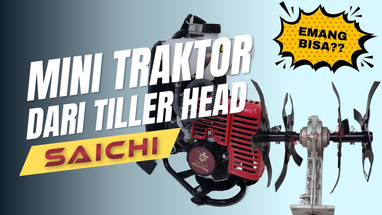 Cara bikin mini traktor dari weeder head + brushcutter 2 tak